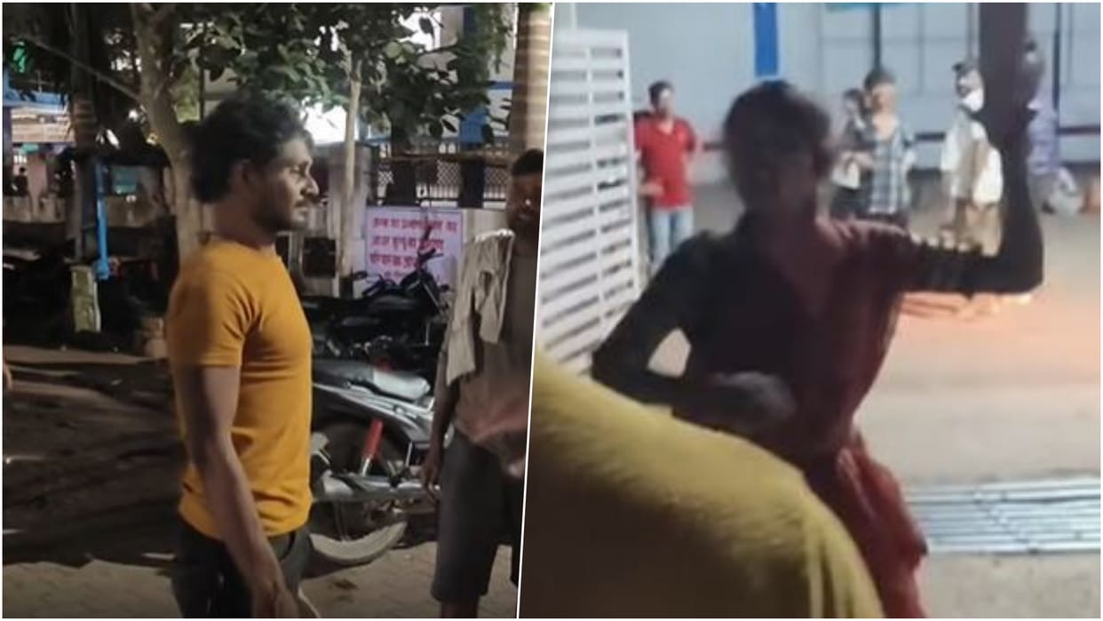 Panna News: Woman beats husband with slippers during heated argument outside district hospital