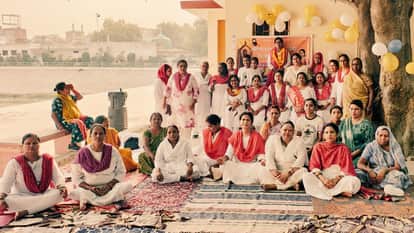Yoga Celebration at Mandvi Lake Women Learned Health Tips and Cut Cake Mark One-Year Anniversary