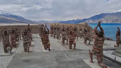International Yoga Day Himveers perform yoga at an altitude of 14,000 feet in Leh