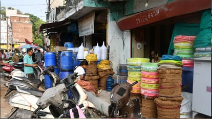 Forget the footpaths; in many places, shopkeepers have encroached even onto the road.