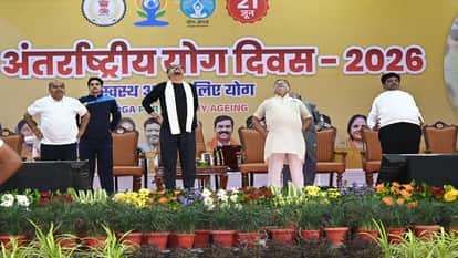Governor Ramen Deka performed yoga at the IGKV campus on Yoga Day and said that building a healthy society is