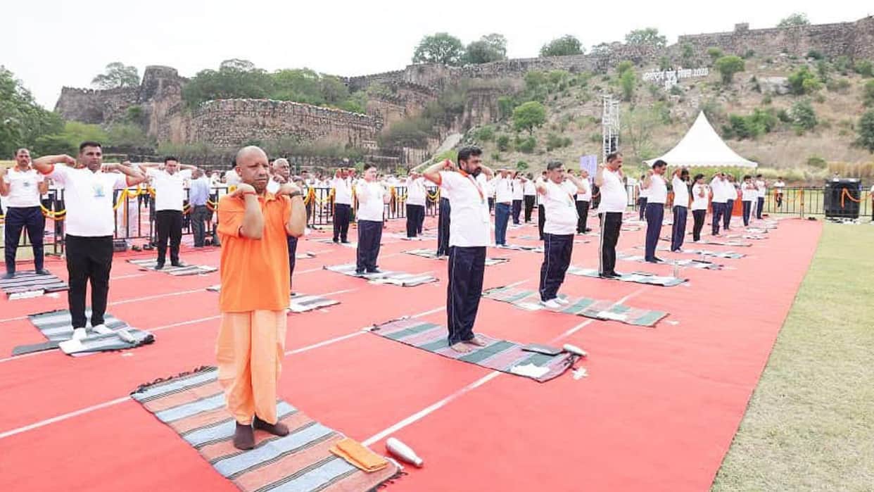 Yoga Day 2026: CM performs yoga at the foothills of Jhansi Fort; camps organized across the district.