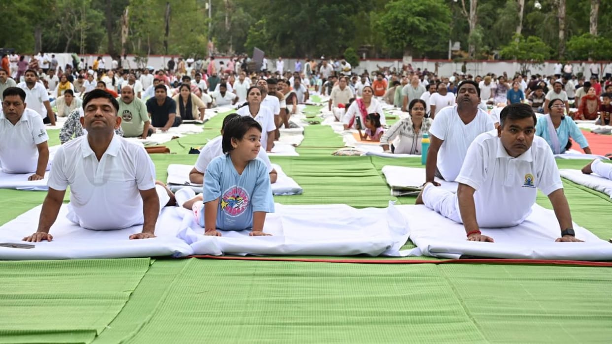 Yoga Day 2026: Yoga camps set up across Lalitpur; people practiced yoga with enthusiasm.
