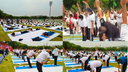 Leaders and ministers in Delhi, including LG Sandhu, performed yoga and listened to PM Modi's address.