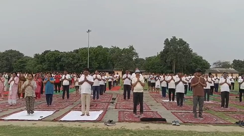 Yoga session held at the Ordnance Factory on World Yoga Day