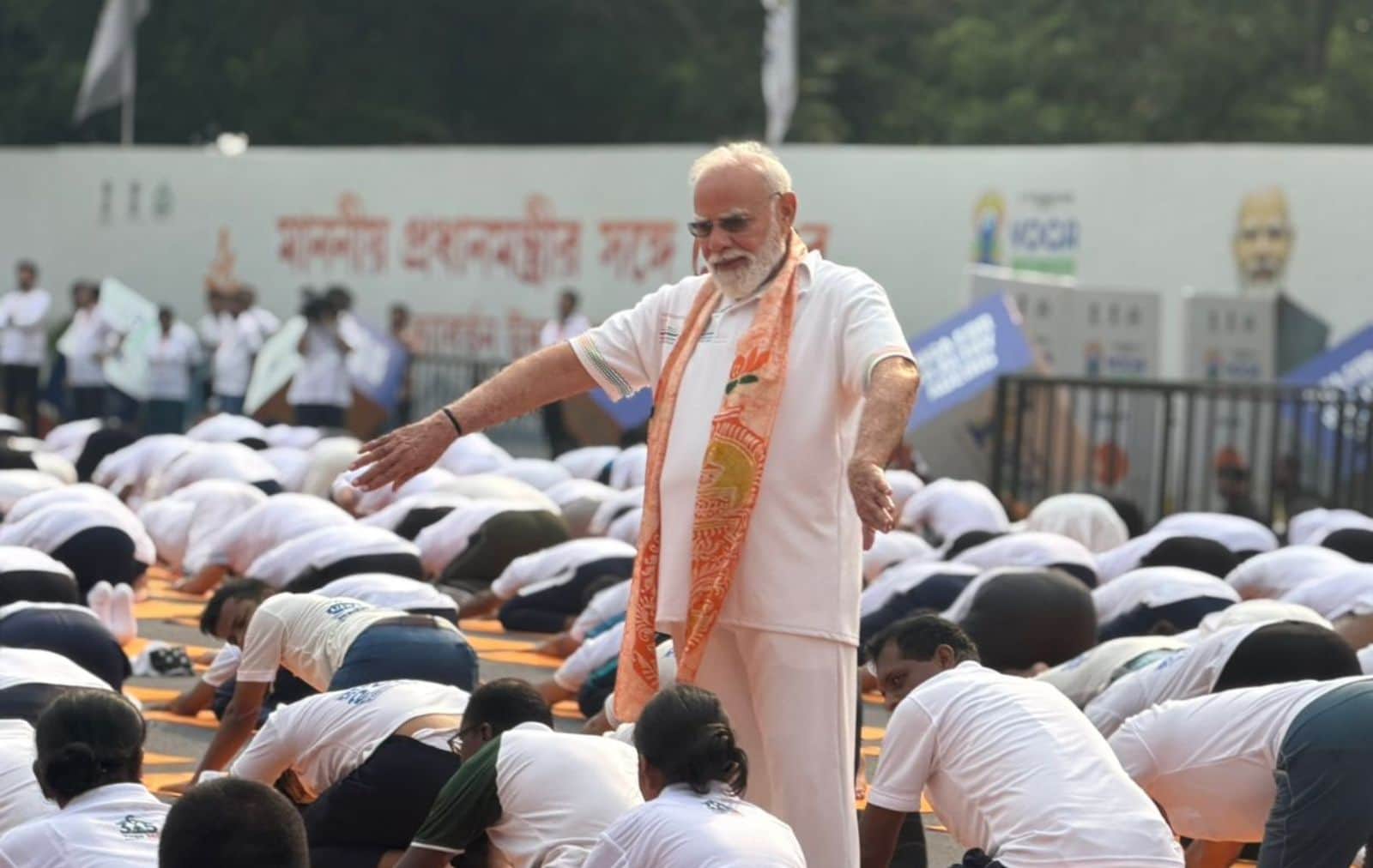 yoga day 2026 pm modi yoga day outfit see all photos here