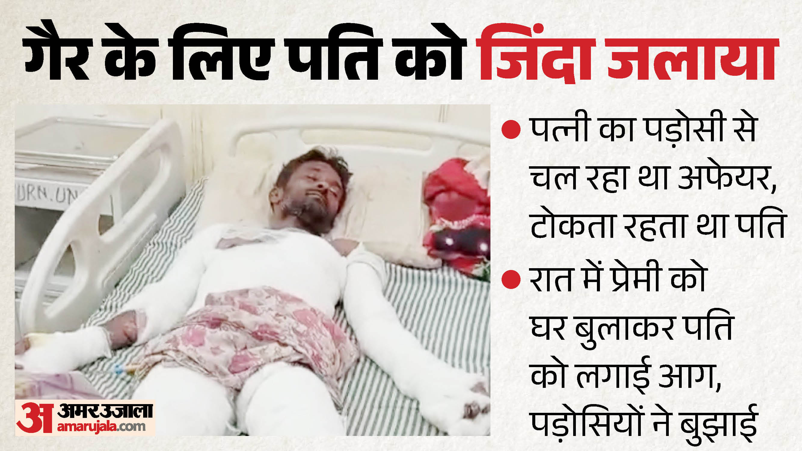 wife her husband with petrol and burned him alive along with her lover In Baghpat
