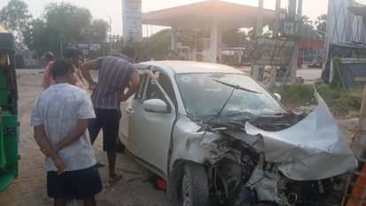 Bihar accident One dead and three critically injured after speeding car rams into back of truck