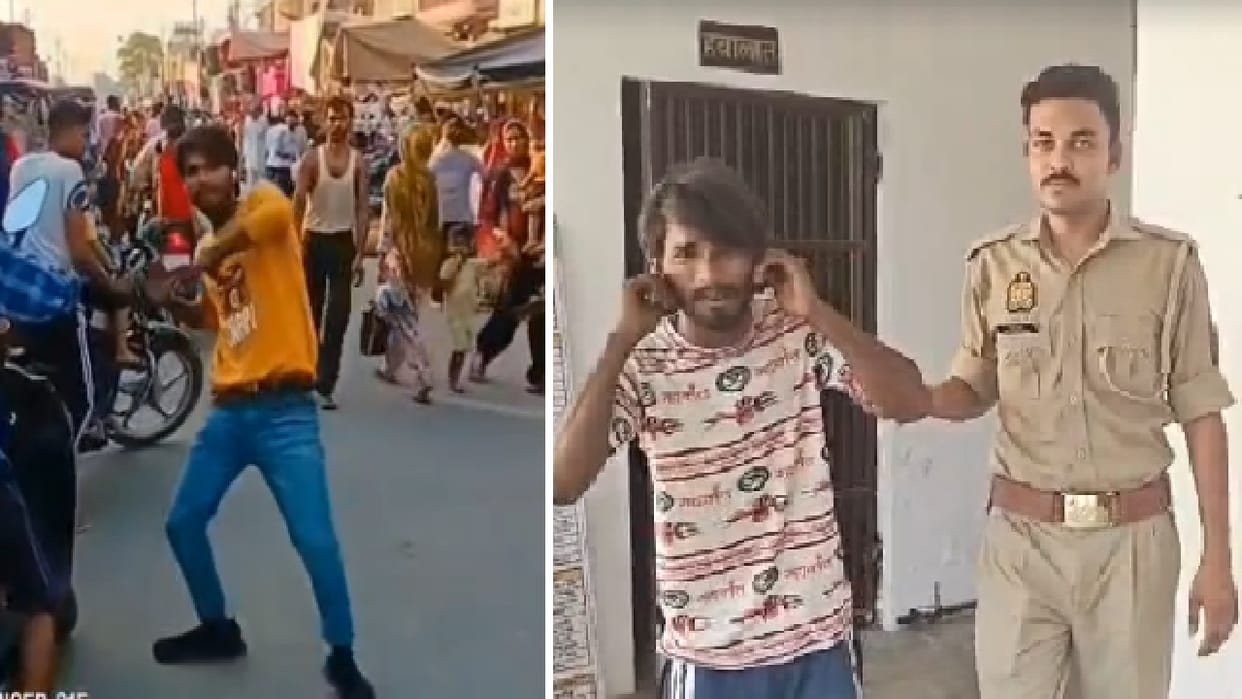 Police apprehended a young man for making a Reel amidst women in a crowded market