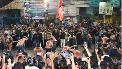 A mourning procession set out from Khoonipur on the night of the fifth of Muharram.