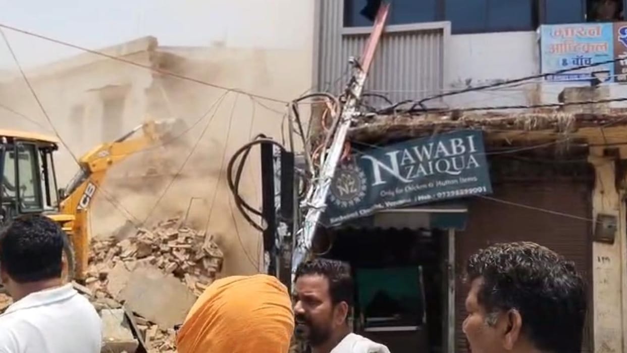 Bulldozer Action Bulldozers raze three structures in Kashi action taken presence of police