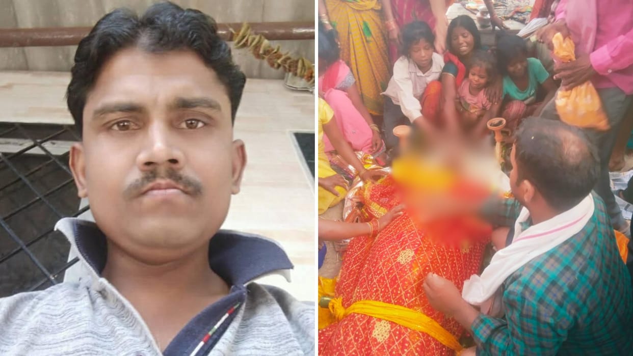 Ghazipur News Four daughters broke down in tears upon seeing father body laborer died during road construction