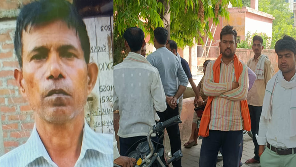 मृतक की फाइल फोटो व गमगीन परिजन