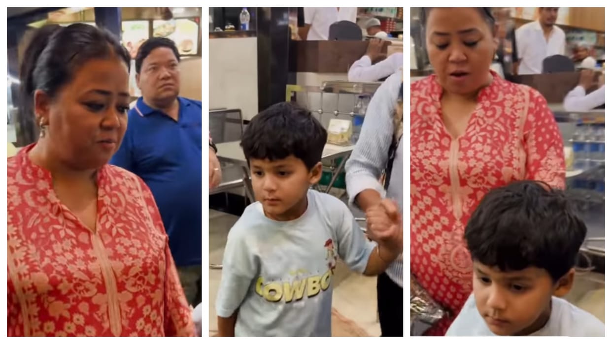 bharti singh with son gola eat pav bhaji see viral video