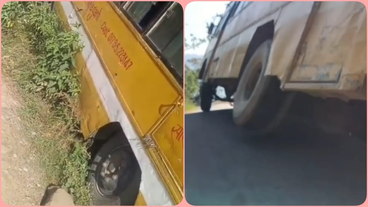 solan hrtc training bus tilts on gabar mor ramshahr nalagarh route all passengers safe