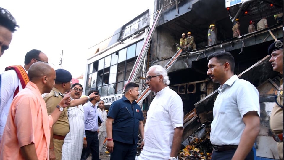 Lucknow Fire Update Massive fire breaks out at an Aliganj coaching center Photos of the deceased have surfaced