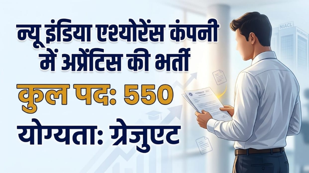 NIACL Apprentice Recruitment 2026: 550 Vacancies Announced, Online Applications Open