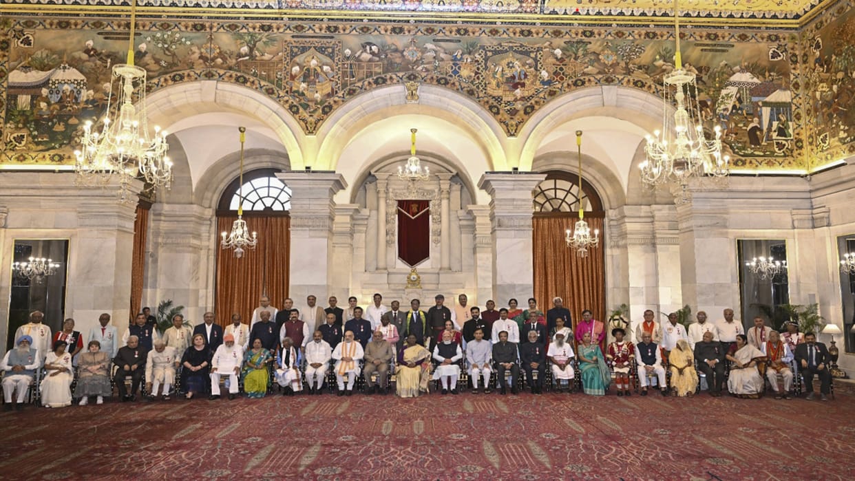 President Murmu conferred Padma Awards upon 65 personalities, including Alka Yagnik and Mammootty