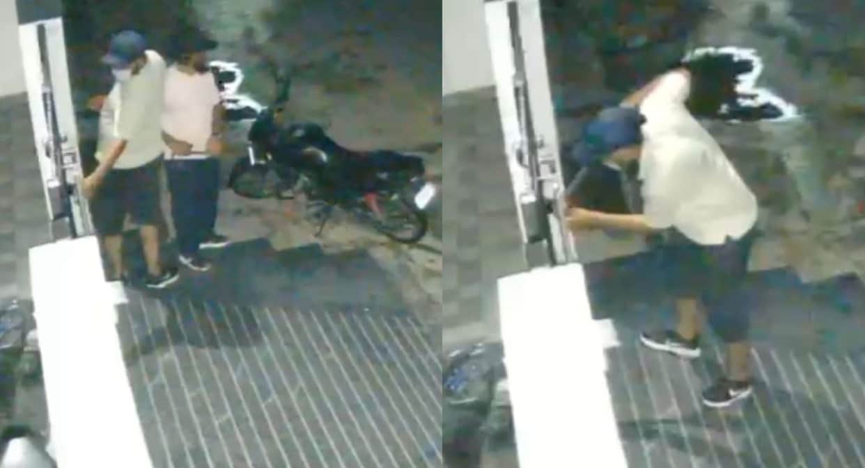 Thieves caught on CCTV breaking lock in under minute before fleeing Rajasthan property as alarm sounds