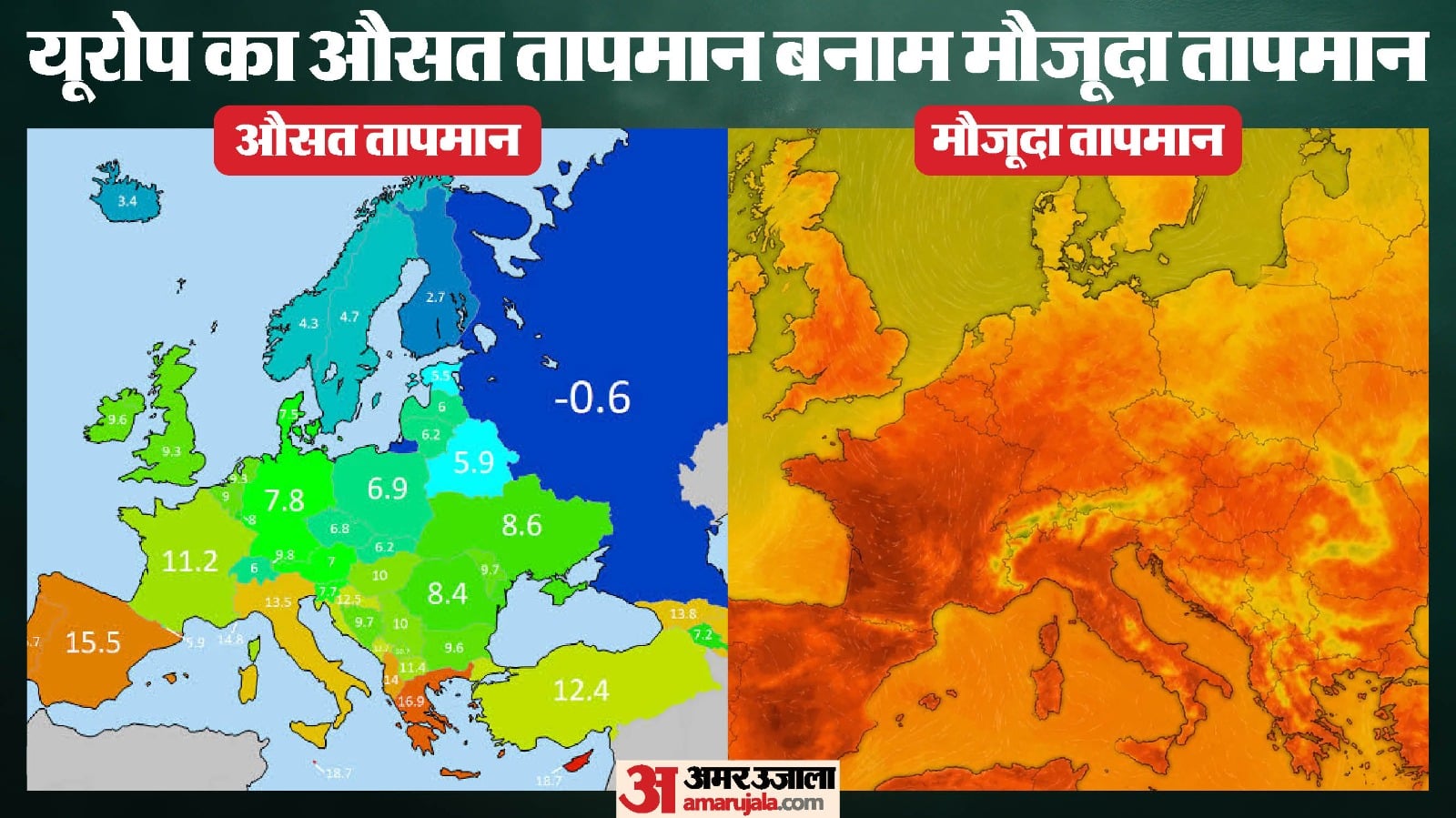यूरोप में भीषण गर्मी।