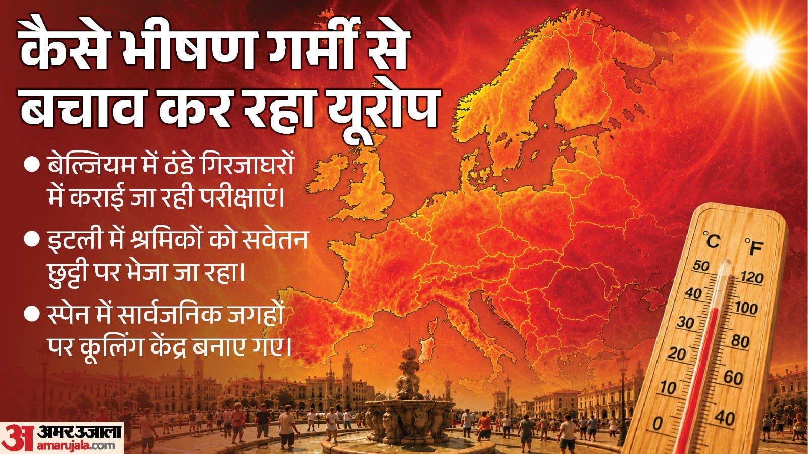 यूरोप में भीषण गर्मी।