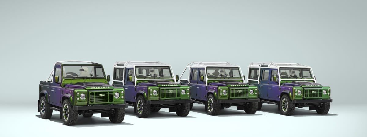 Land Rover Classic Unveils Defender V8 Collection With Colour-Shifting Paint and New Double-Cab Pickup