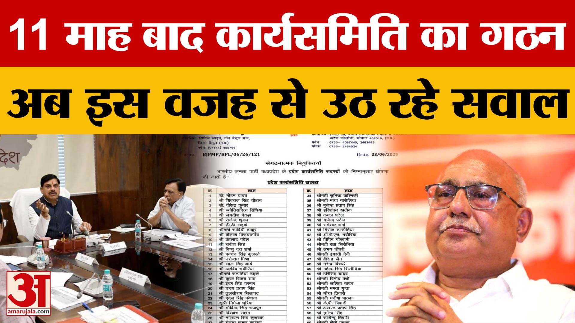 MP News: 11 महीने बाद भाजपा कार्यसमिति का गठन, अब क्यों उठ रहे सवाल?