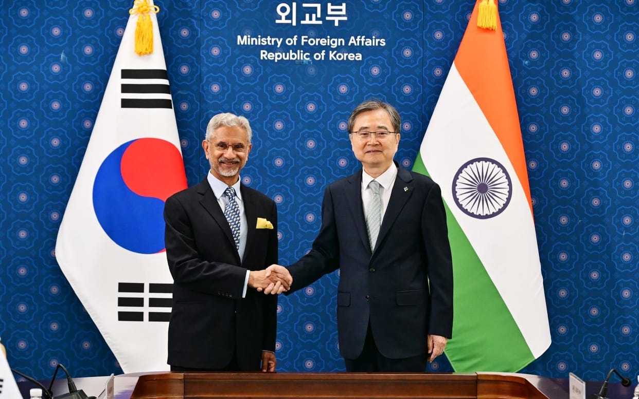 Jaishankar met South Korean Foreign Minister Hyun; discussions held on trade and defense cooperation.