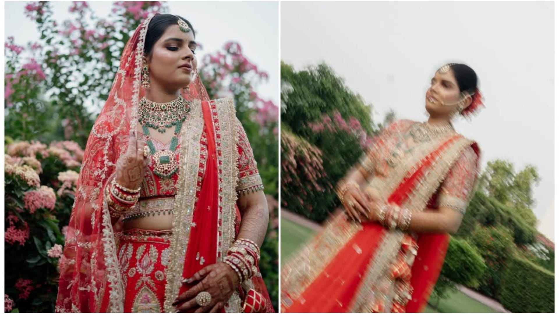 Cricketer Akash Deep and Akshita Raj Wedding Look: Stunning Bridal Lehenga Steals the Spotlight