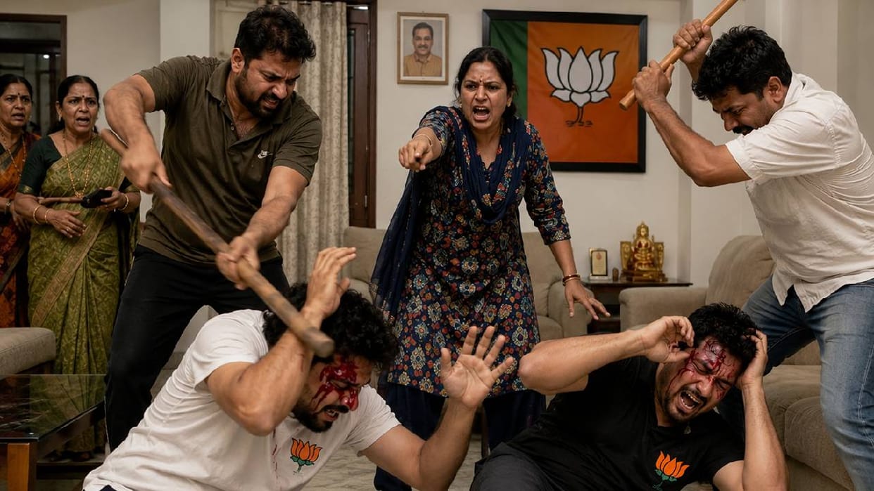 UP: BJP leader's sons chased and beaten with sticks and rods after attackers barged into their home; they fled