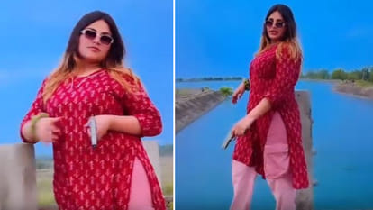 Rewa Viral Reel Woman Seen Waving Pistol in Social Media Video Police Launch Probe MP News in Hindi