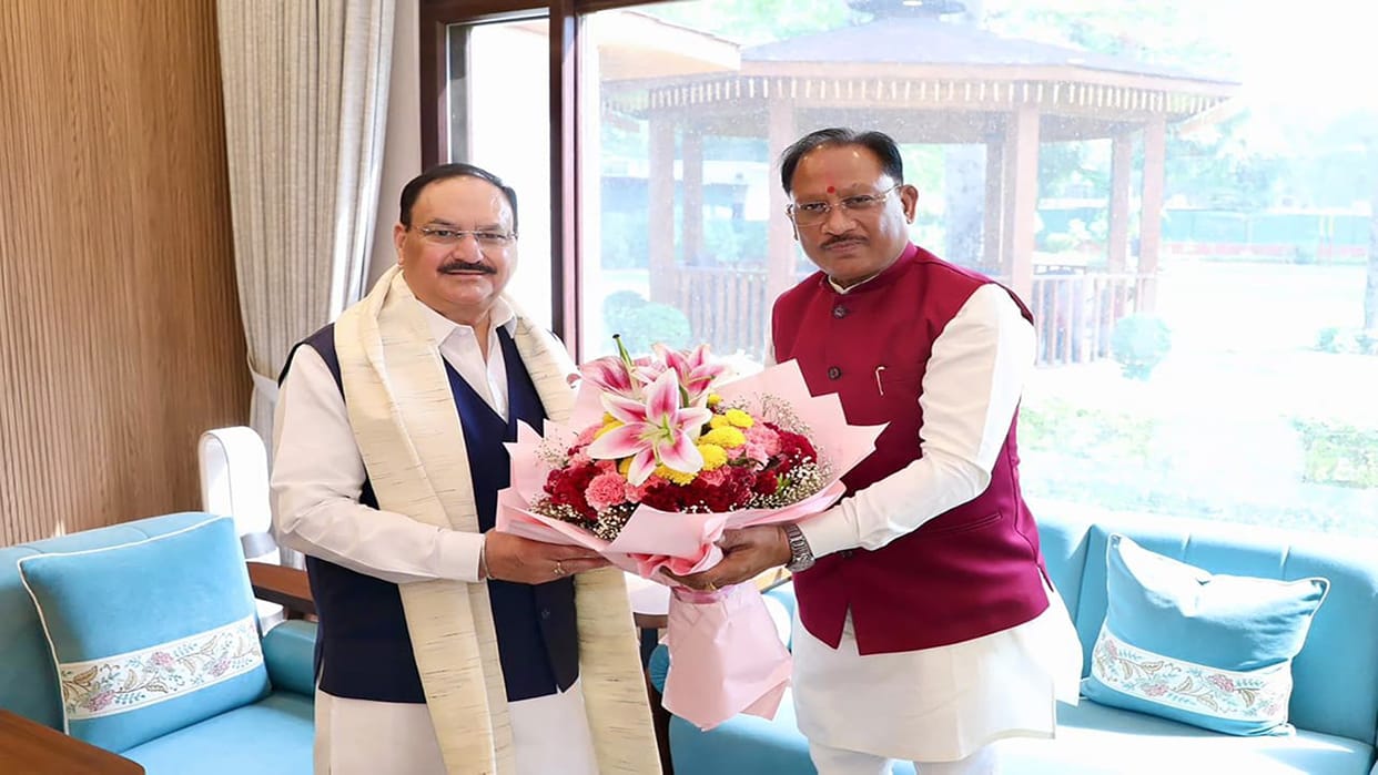 CM Sai meets JP Nadda, discusses expansion of health facilities and supply of fertilizers and seeds to farmers