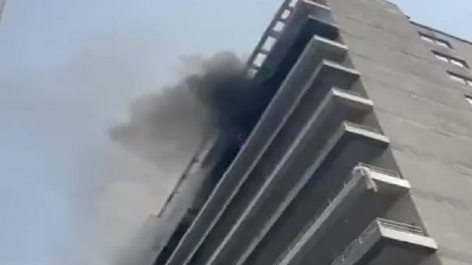 Fire breaks out on ninth floor of a complex five fire tenders tackle blaze averting a major disaster in Greate
