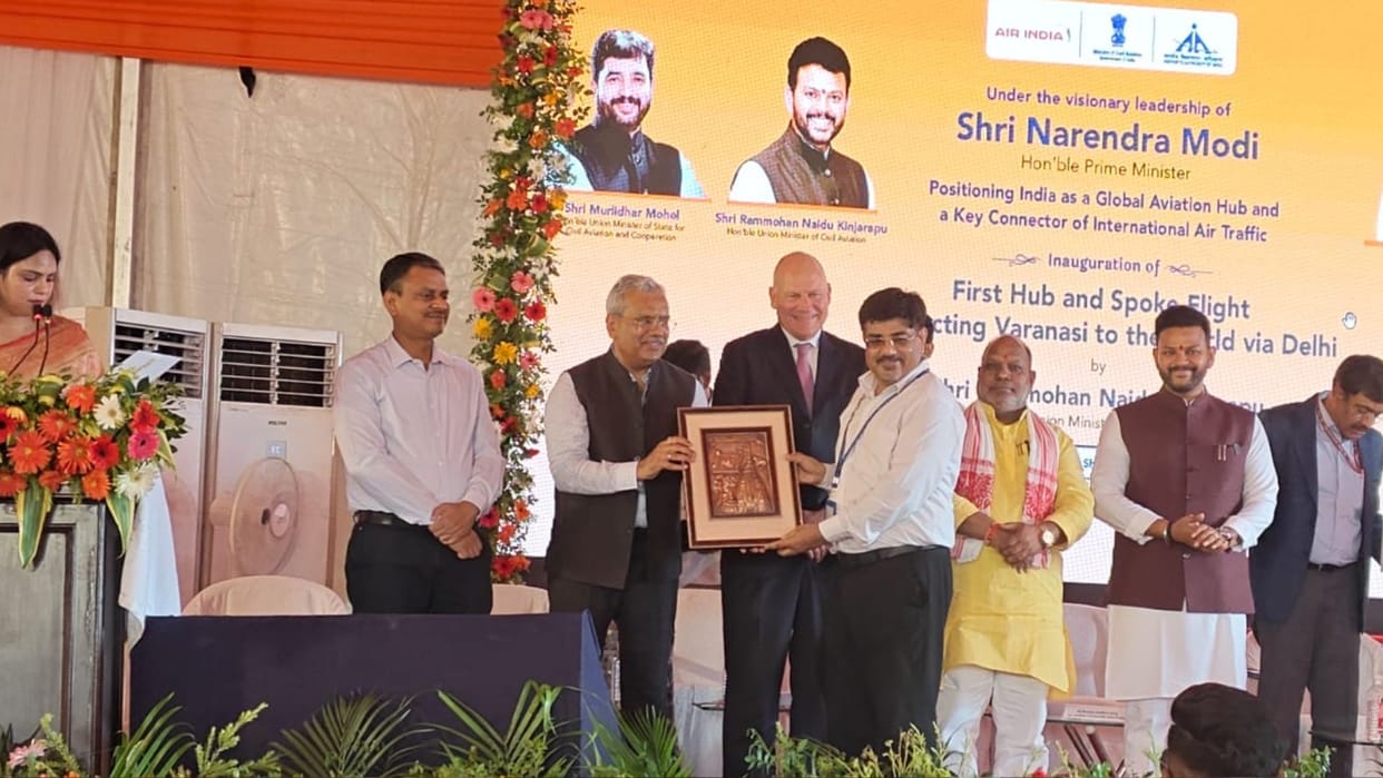 Hub and Spoke air service launched at Varanasi Airport Ministry of Civil Aviation Kinjarapu Rammohan Naidu