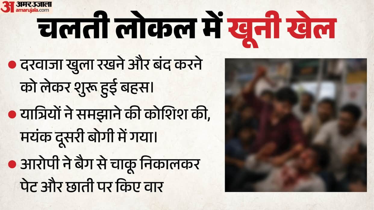 Bloodshed on the Mumbai Local argument broke out closing train door refused to listen attempts stabbed Mayank