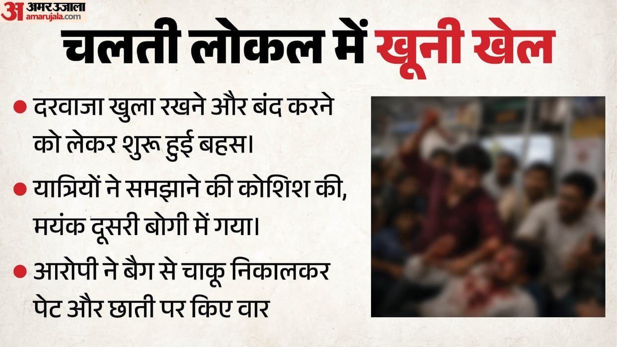 Bloodshed on the Mumbai Local argument broke out closing train door refused to listen attempts stabbed Mayank