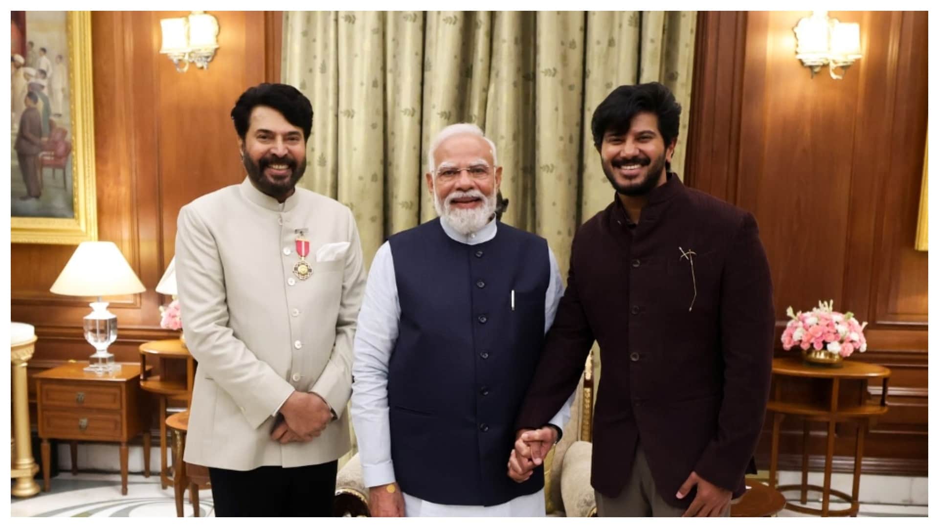 Dhanush congratulates Mammootty on Padma Bhushan with a cake-cutting celebration