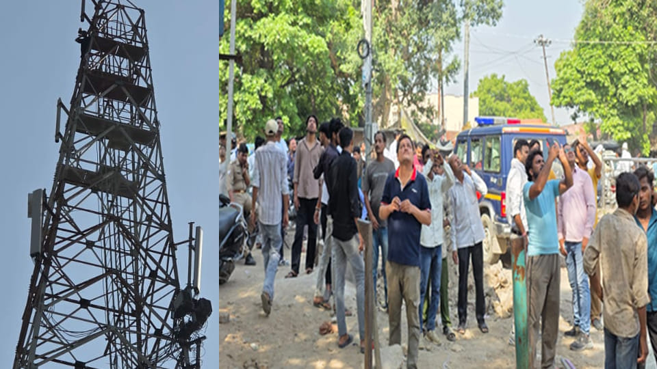 Young man climbs tower demanding marriage to mother of four
