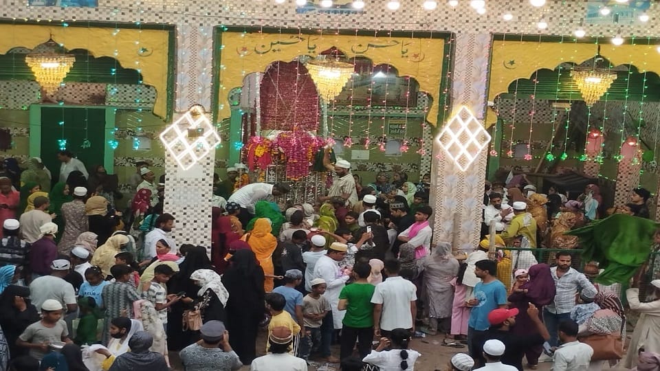 historic flower tazia was taken out in procession