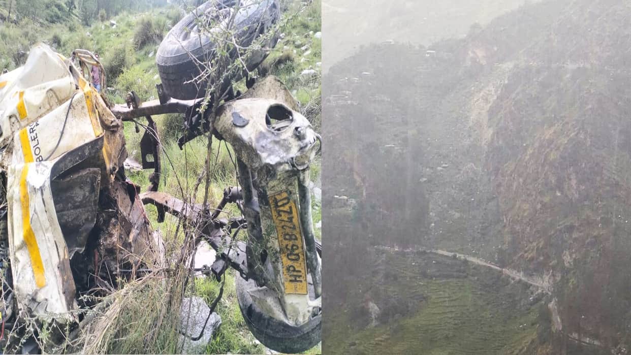 himachal road accident: pickup truck fell 200 feet off the road in Kashapat rampur