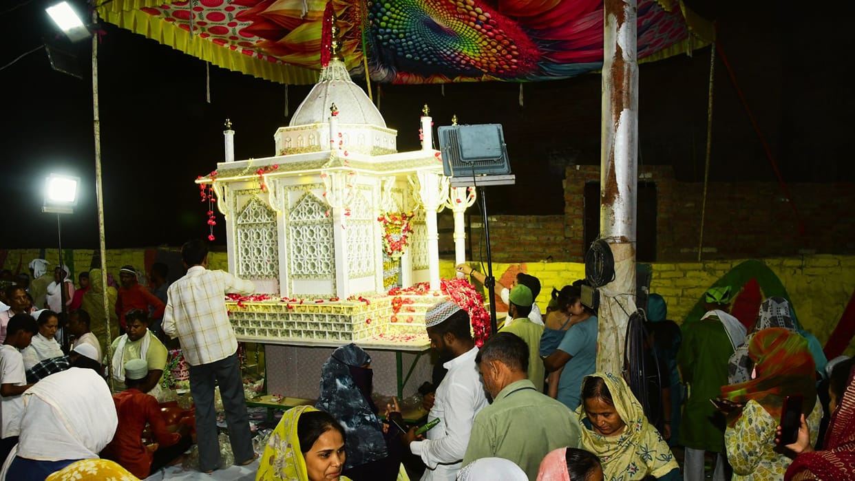 Muharram gem-studded Tazia adorned since 1965 Varanasi Tazia reached Karbala via an altered route