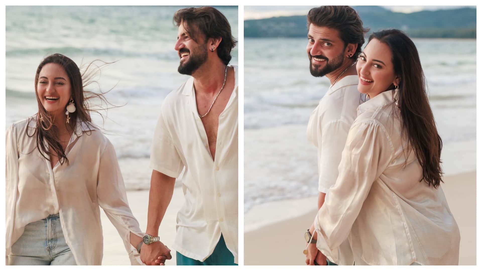 sonakshi sinha shares romantic phoots with husband zaheer iqbal from thailand vacation