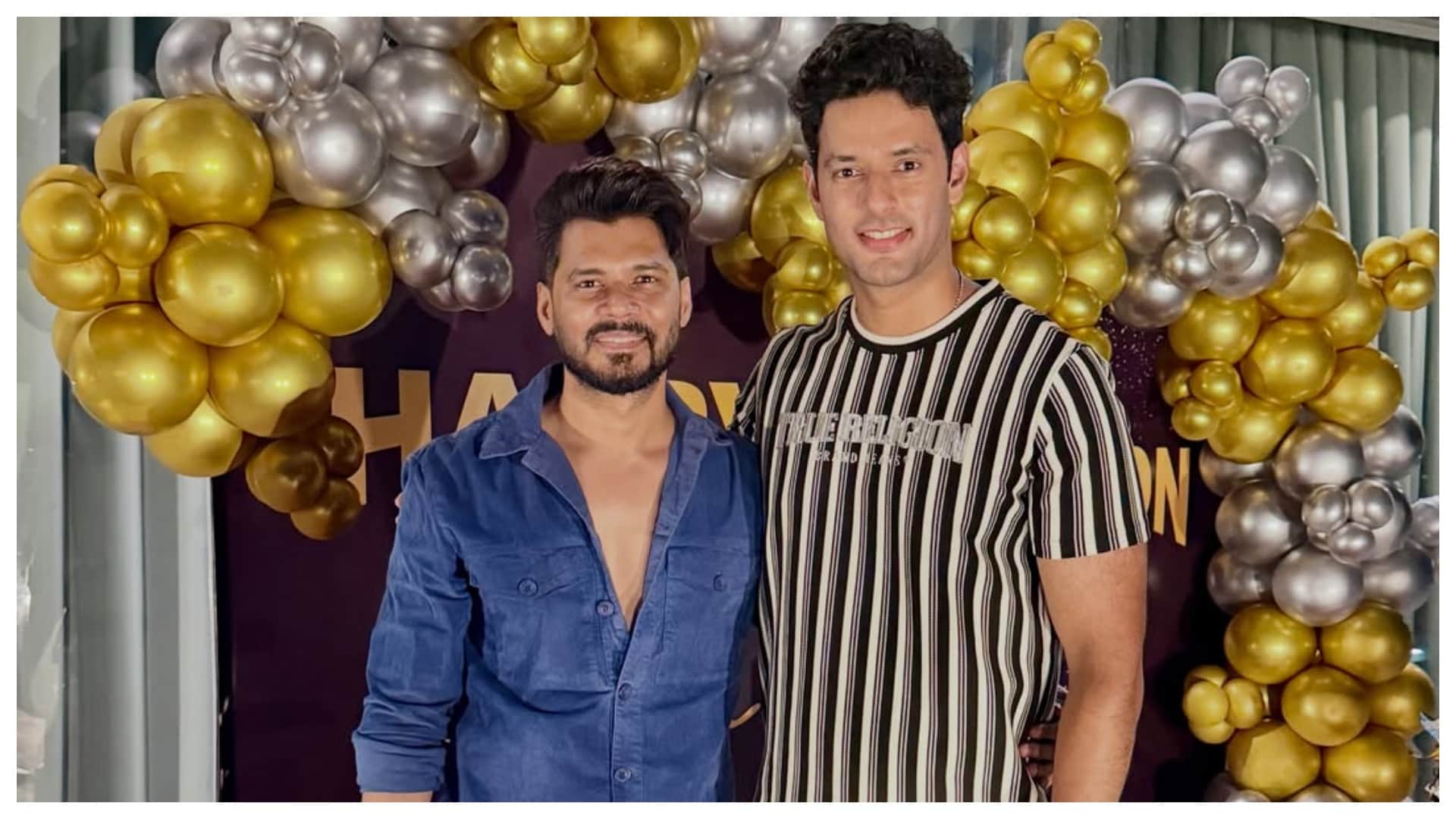 cricketer shivam dube birthday celebration with wife anjum khan sambhavna seth and avinash dwivedi See photos