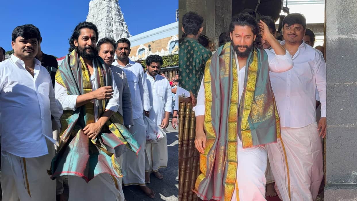 Actor Nani seeks Blessings At Tirumala Temple Ahead of Release of Movie The Paradise