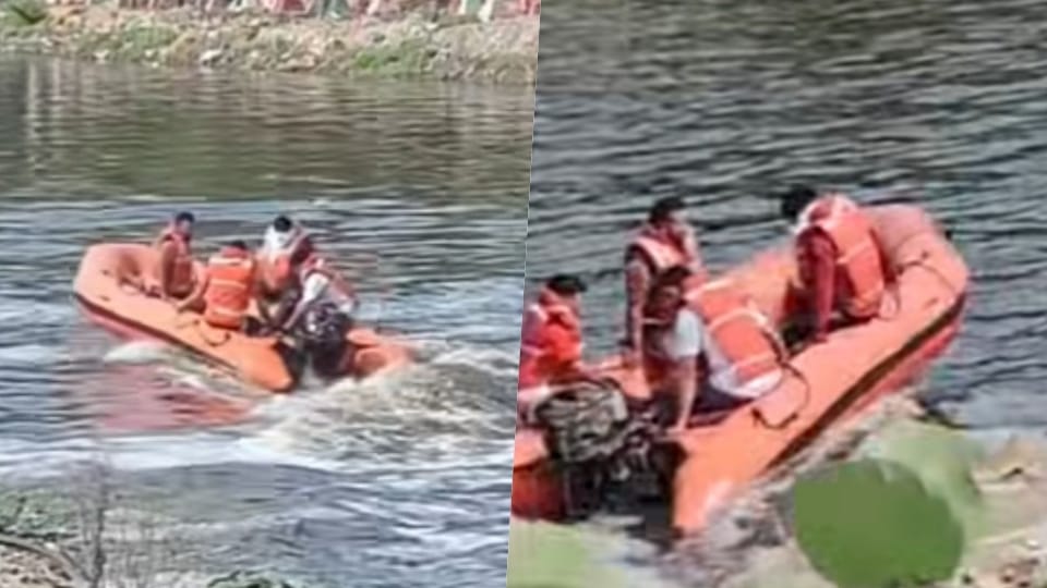 Police searching for a young woman in the canal in the Palla police station area of Faridabad