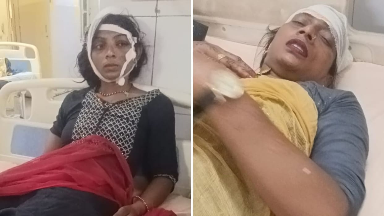 Eight-month pregnant woman chased and beaten four injured lathis and sticks used land dispute clash