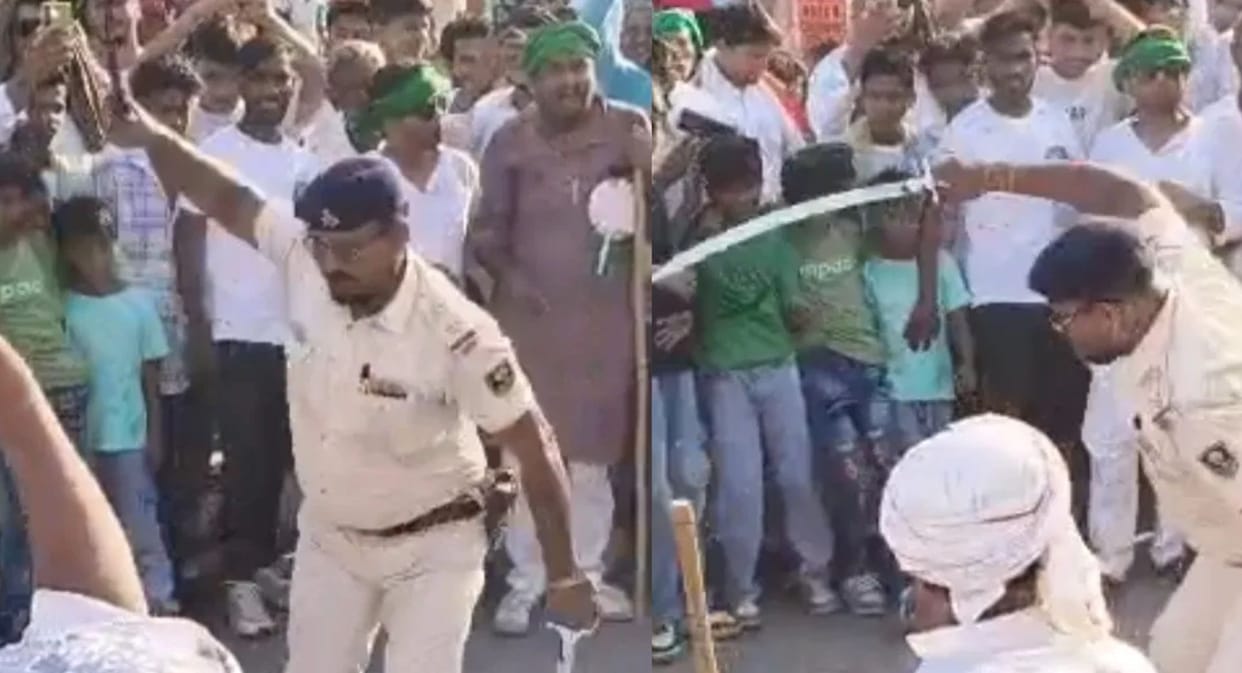 Bihar Sub-Inspector Brandishes Sword On Duty During Muharram Procession Video Viral, SSP Orders Probe