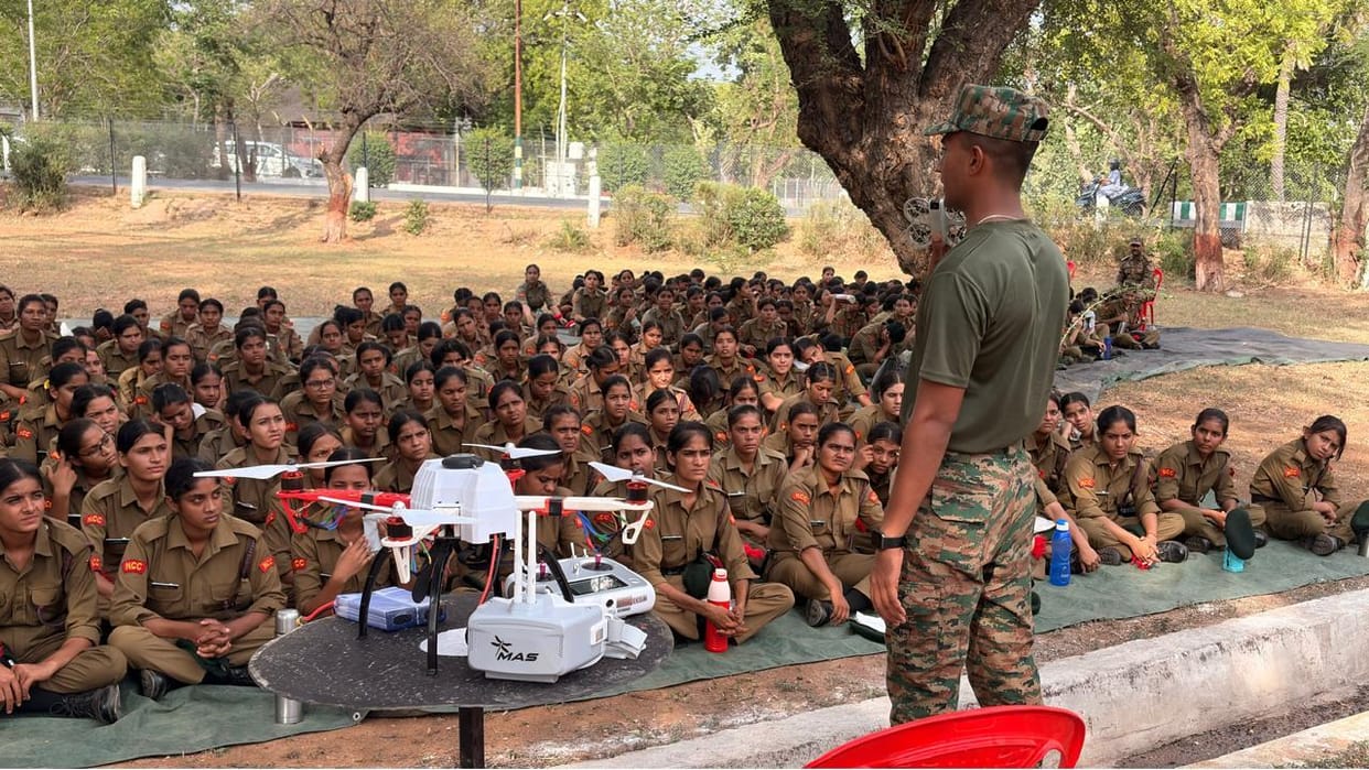 Jhansi: NCC cadets learn to fly drones; sports training also being provided at the ten-day camp.