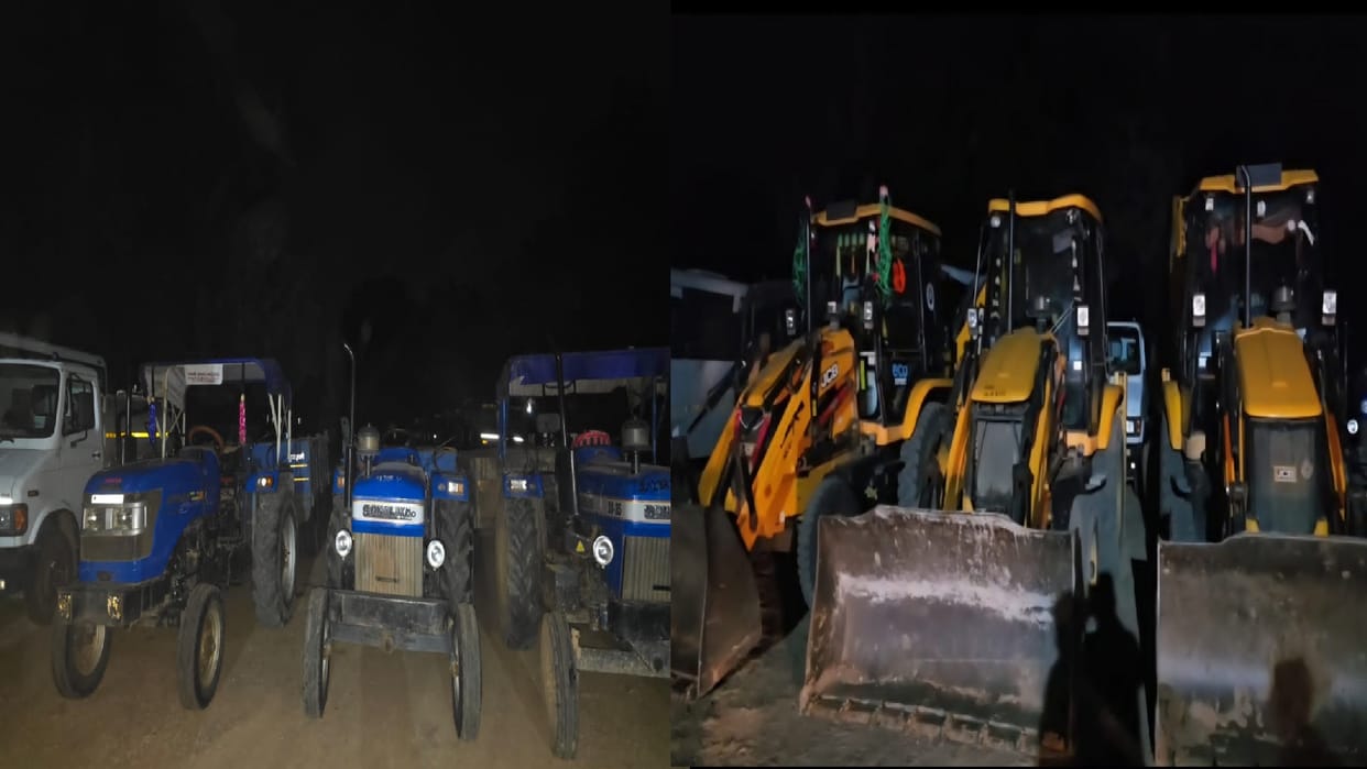 Major action against illegal mining, 3 JCB and 3 tractors seized on complaint from Chief Minister's Helpline