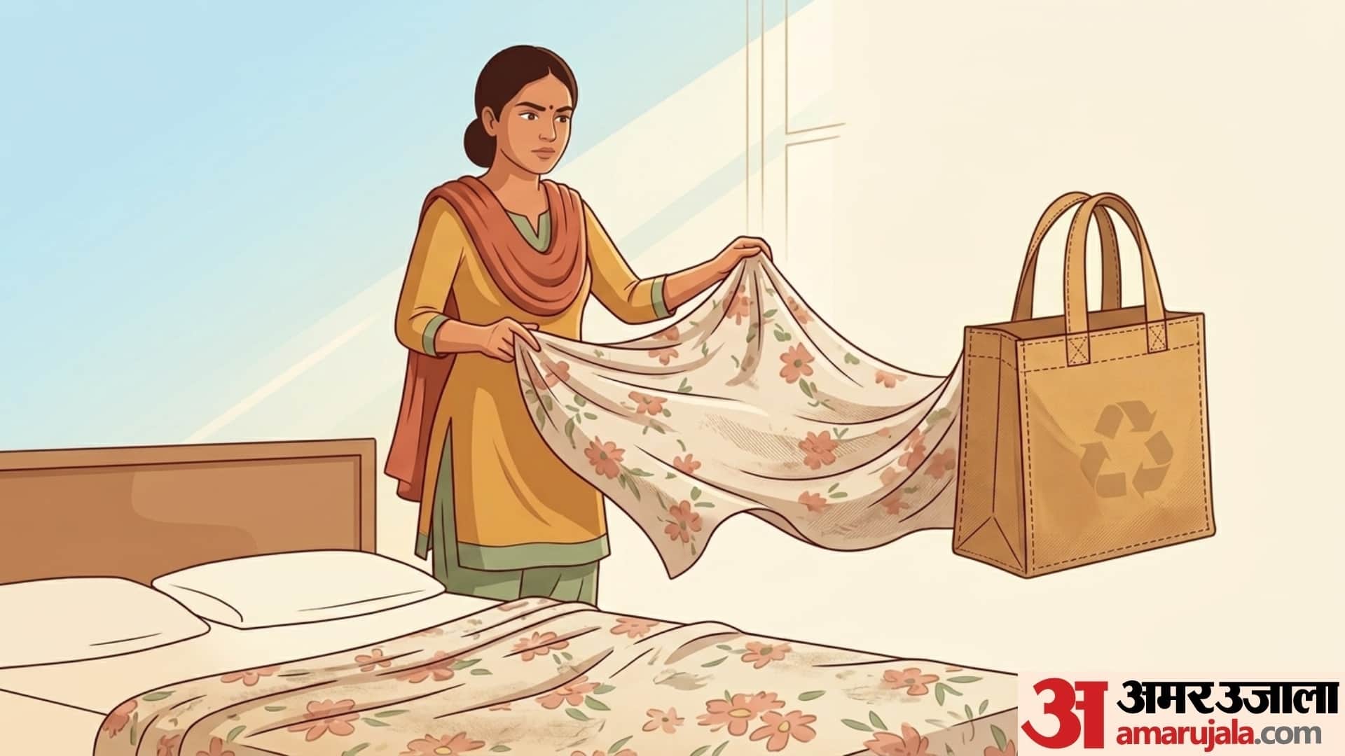 how to reuse old bed sheets in hindi purani bedsheet ka reuse kaise karen